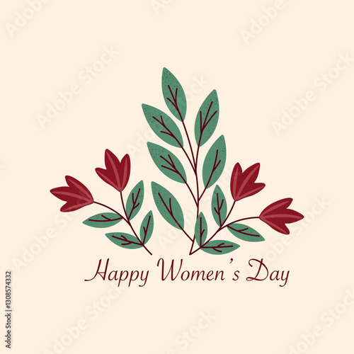 Happy Woman Day greeting card 