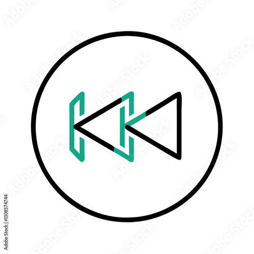 Free Download Backwards play icon in a circular design - GFXLoad