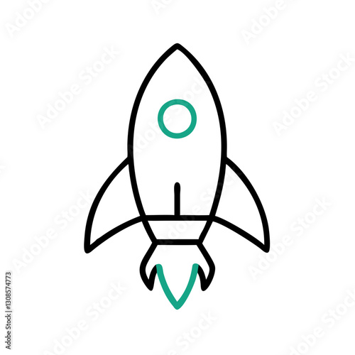 Rocket lifting off into space, acceleration concept, space flight research, space flight