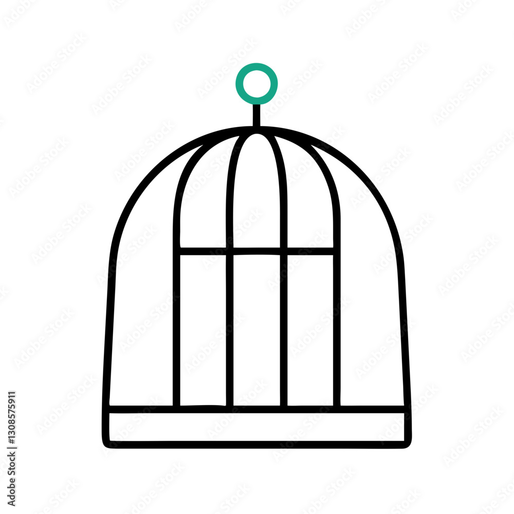 Birdcage outline in minimalistic design Birdcage outline in minimalistic design