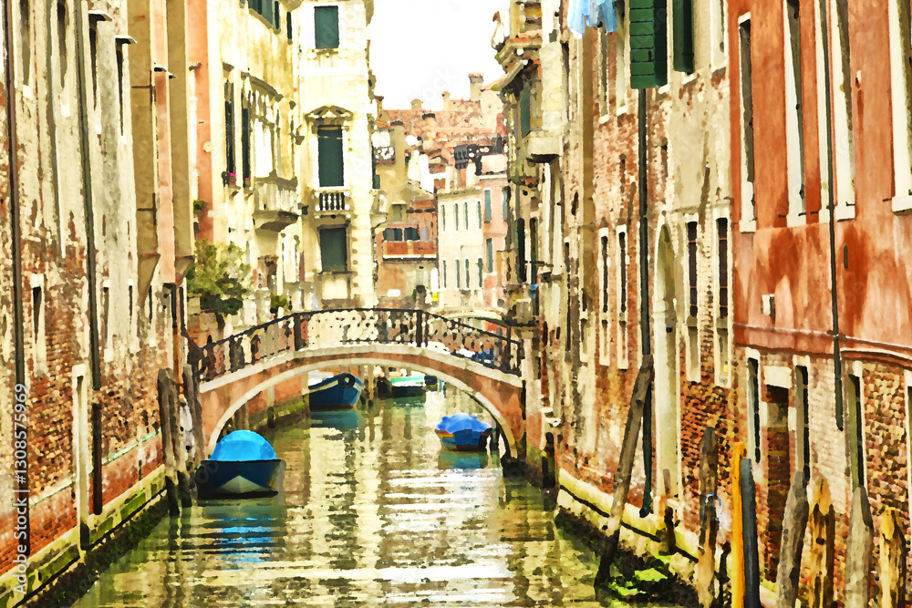 Fototapeta premium Venezia, paesaggio dal canale