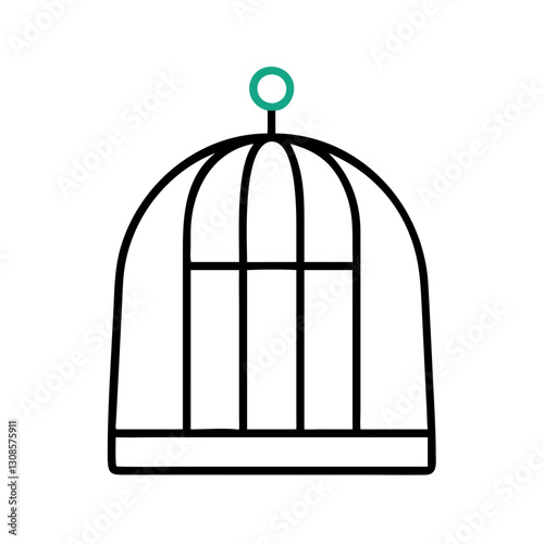 Birdcage outline in minimalistic design