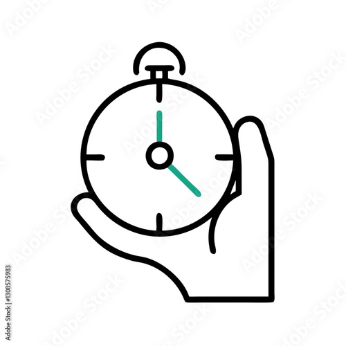 Hand holding stopwatch indicating time management