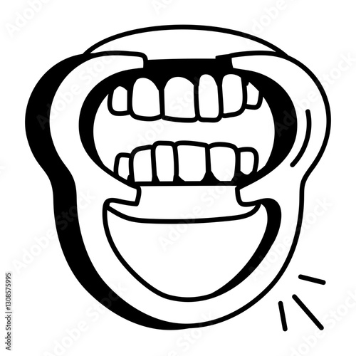 Cheek retractor tool icon in hand drawn style 

