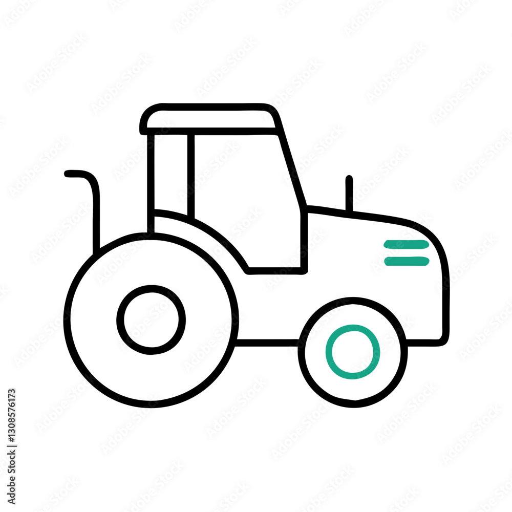 Tractor illustration in minimalist style Tractor illustration in minimalist style