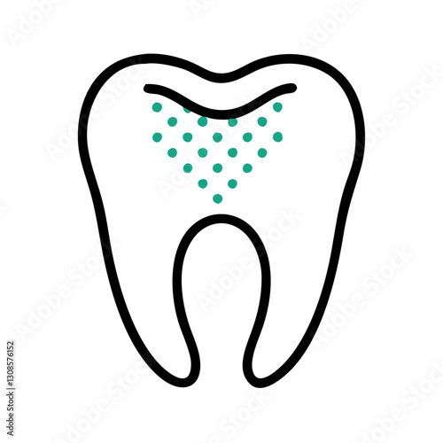 Dental icon with dots representing dental care symbol