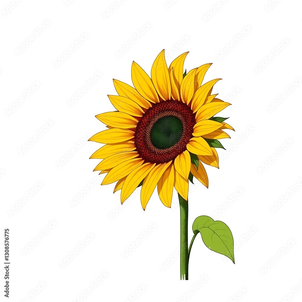 Obraz premium Blooming Sunflower T-Shirt Design - Nature-Inspired Graphic Art