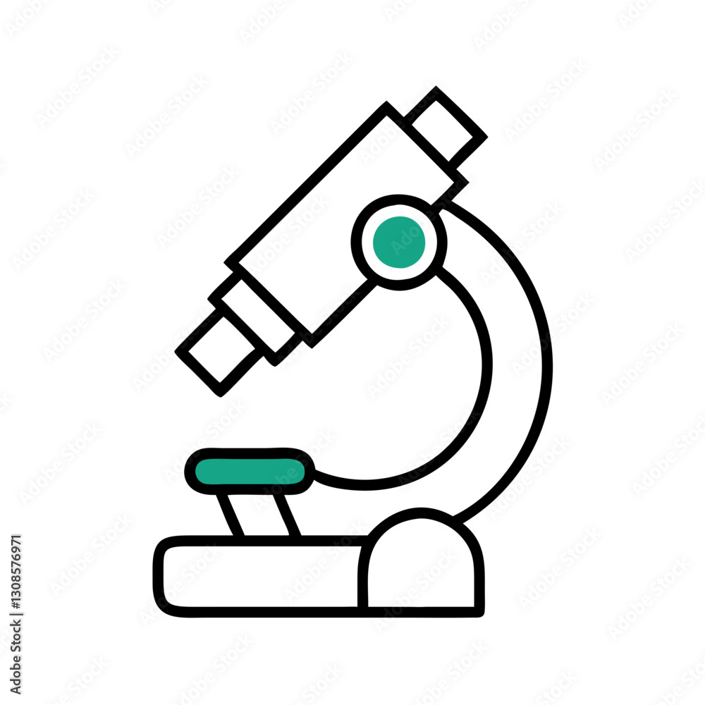 Microscope illustration in minimalistic style Microscope illustration in minimalistic style