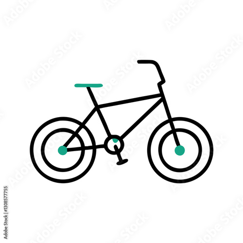 Bicycle illustration with simple design and colorful details, bicycle sale, bicycle parking, bike path