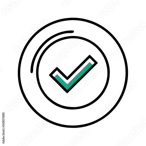 Abstract checkmark icon on white background