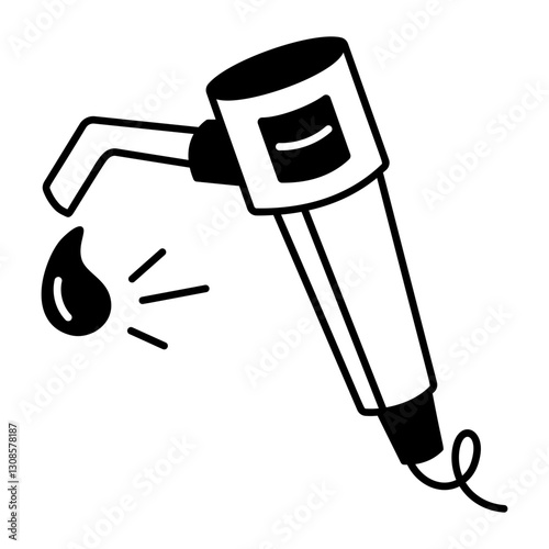 A hand drawn style icon of tooth probe 
