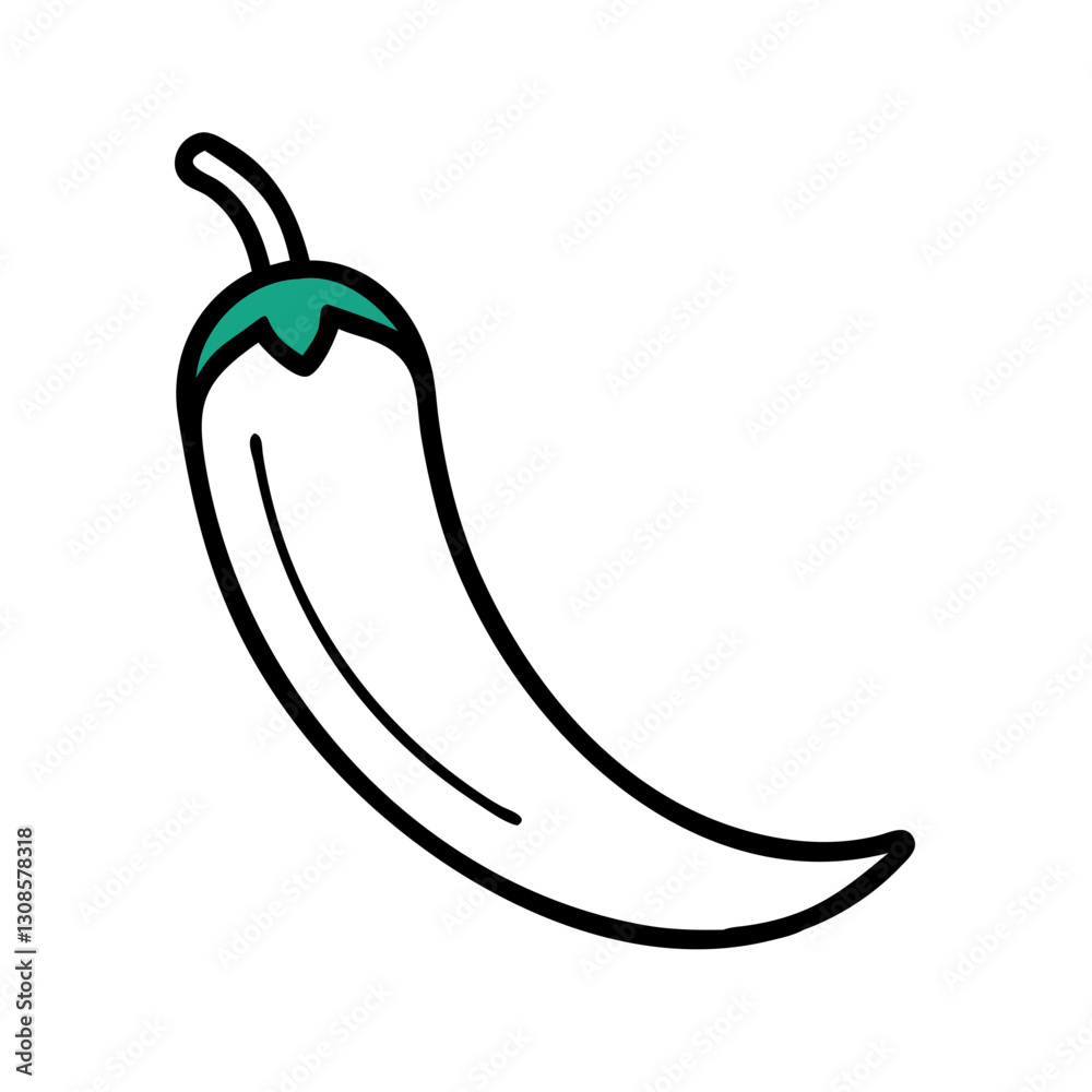 Chili pepper illustration on white background Chili pepper illustration on white background
