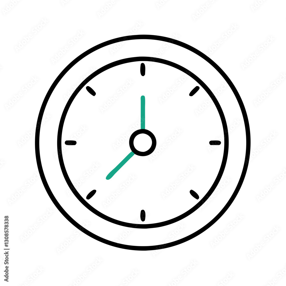 Clock illustration with minimalist design Clock illustration with minimalist design
