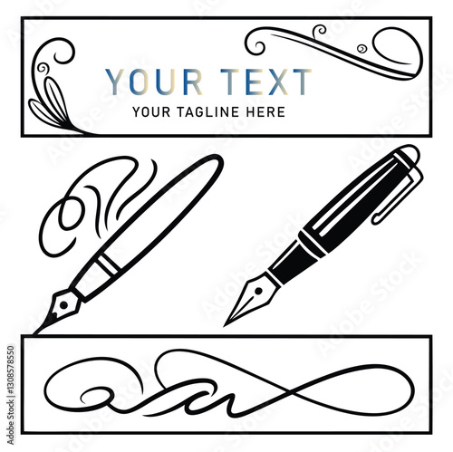 vector illustration of fountain pen