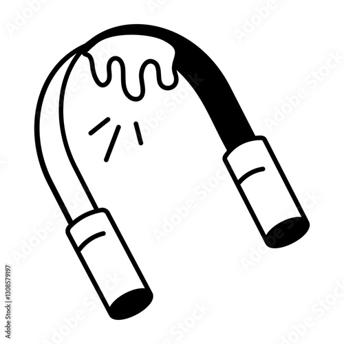 A hand drawn icon of tongue scraper 

