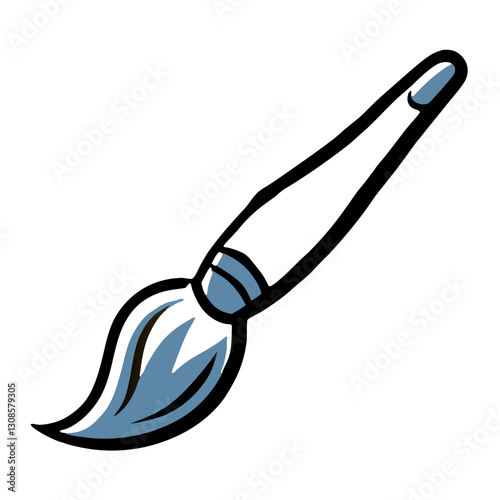Hand-drawn paintbrush icon on white background.