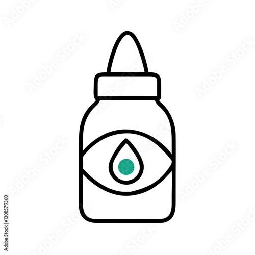 Glue bottle illustration in minimalist style, eye drops