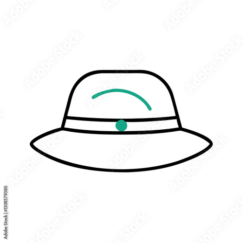 Stylish wide-brimmed hat on a white background, sale of hats, sun protection