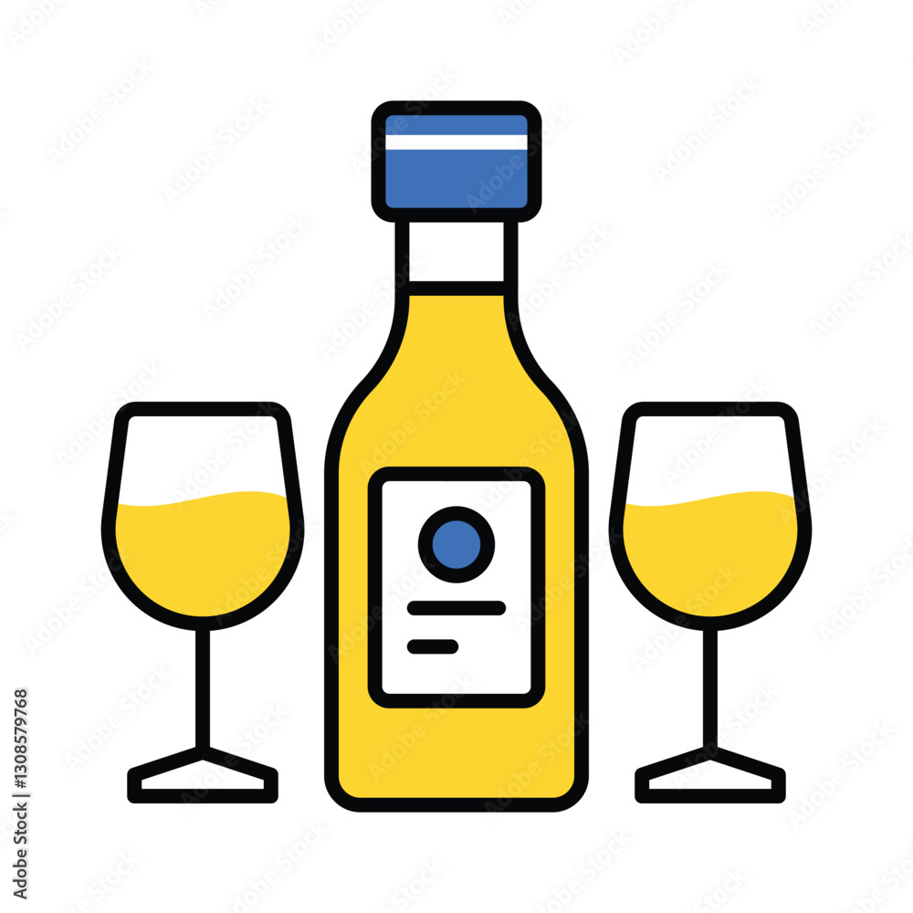 Wine vector filled outline icon. EPS 10 file