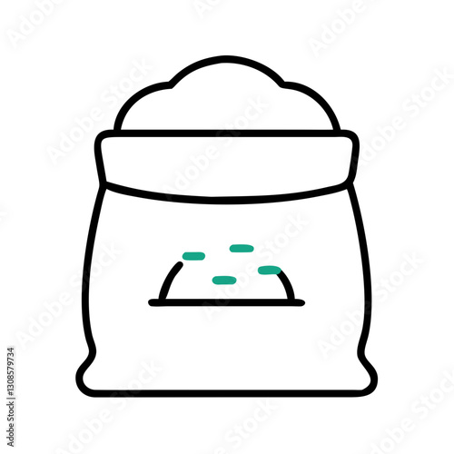 Sack of flour on a white background