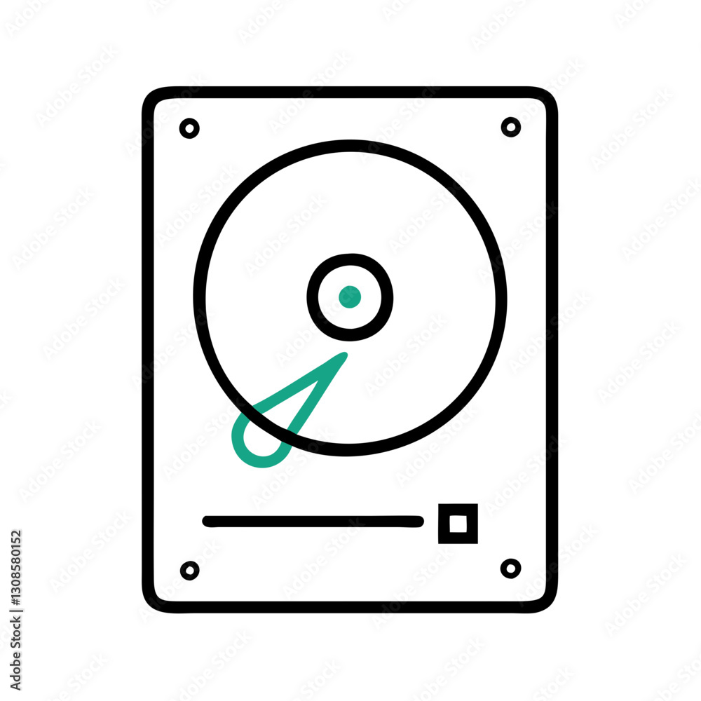 Hard disk drive icon on a white background Hard disk drive icon on a white background