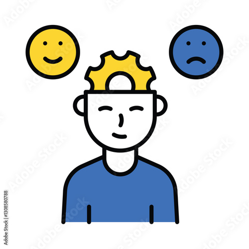 Emotional regulation vector filled outline icon. EPS 10 file