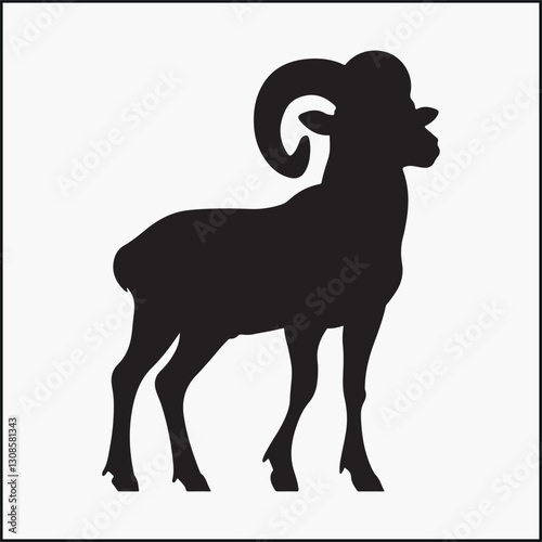 black silhouette of a bighorn sheep