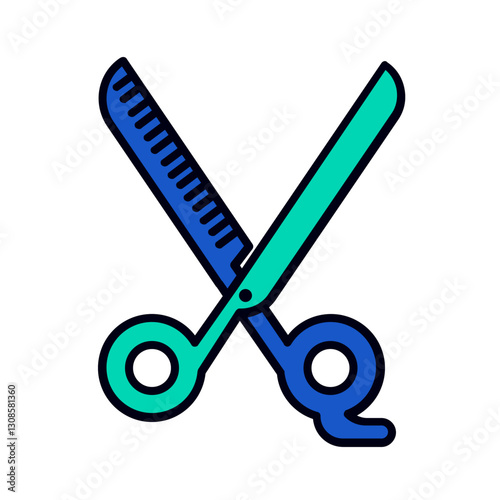 barbershop hair thinning shears icon