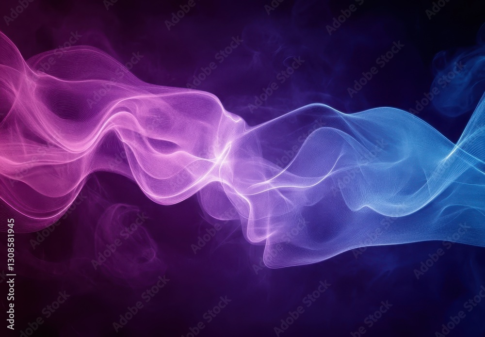 Ethereal Drift of Colorful Wisps and Smoke in Shades of Pink and Blue on a Deep Dark Background for Abstract Art and Design Use Ethereal Drift of Colorful Wisps and Smoke in Shades of Pink and Blue on a Deep Dark Background for Abstract Art and Design Use