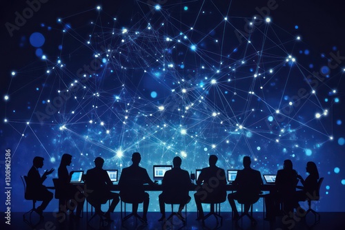A corporate meeting where a manager presents an ERP-based document automation system to streamline workflow processes.