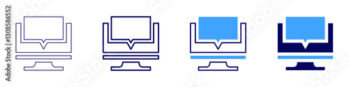 Proxy server​ icon in 4 different styles. Thin Line, Line, Bold Line, Duotone. Duotone style. Editable stroke