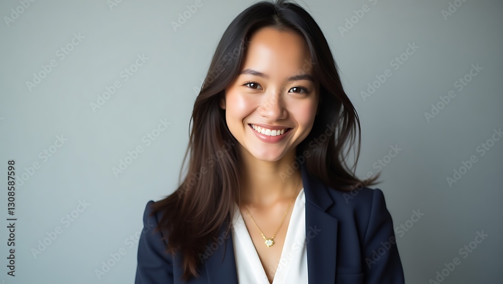 Confident Happy Woman on Isolated Background | Generative AI