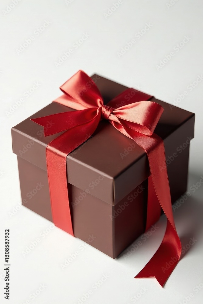Luxury chocolate gift box, adorned with a silk ribbon, pure white backdrop, birthday, celebration, elegant Luxury chocolate gift box, adorned with a silk ribbon, pure white backdrop, birthday, celebration, elegant