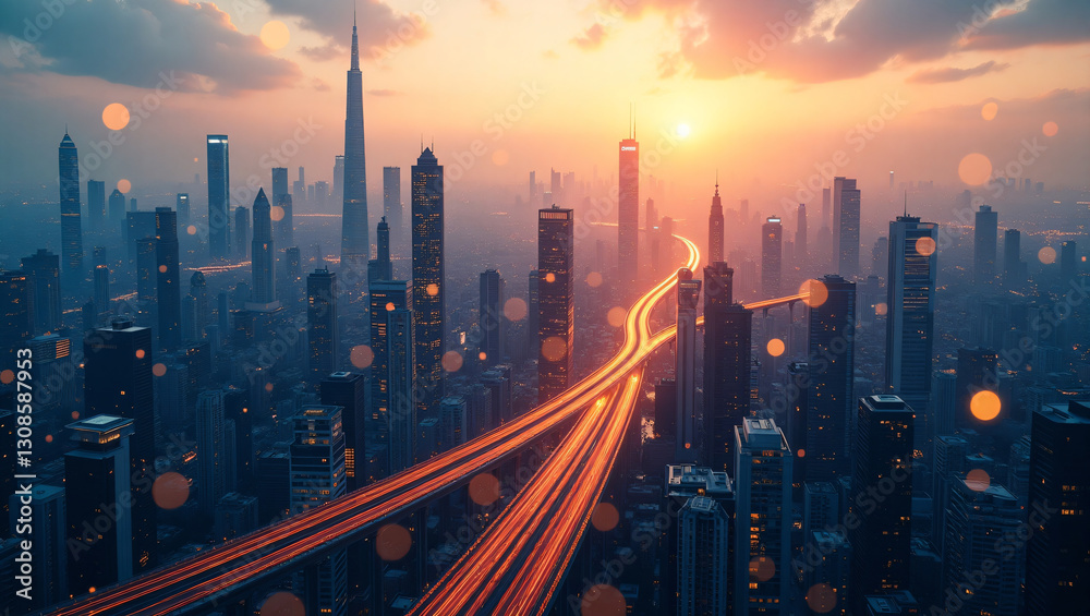 Fototapeta premium Future Metropolis: The Evolution of Urban Innovation