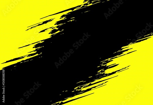 Yellow paint brush texture background