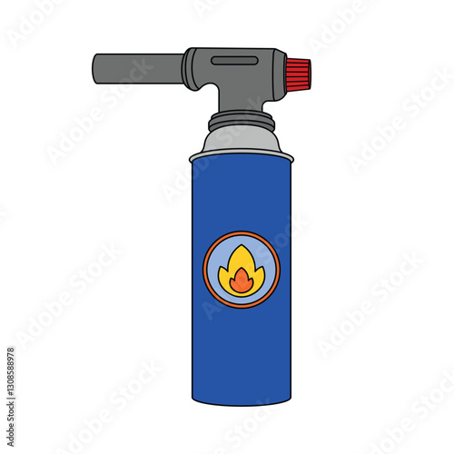 kids drawing vector illustration blowtorch cartoon isolated