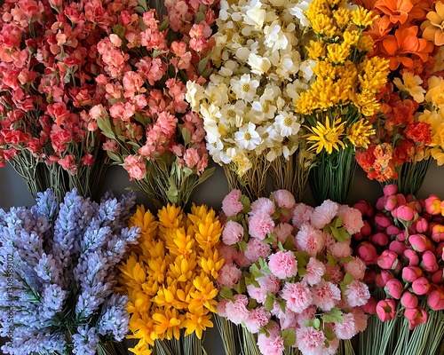Colorful artificial flowers display (1)
