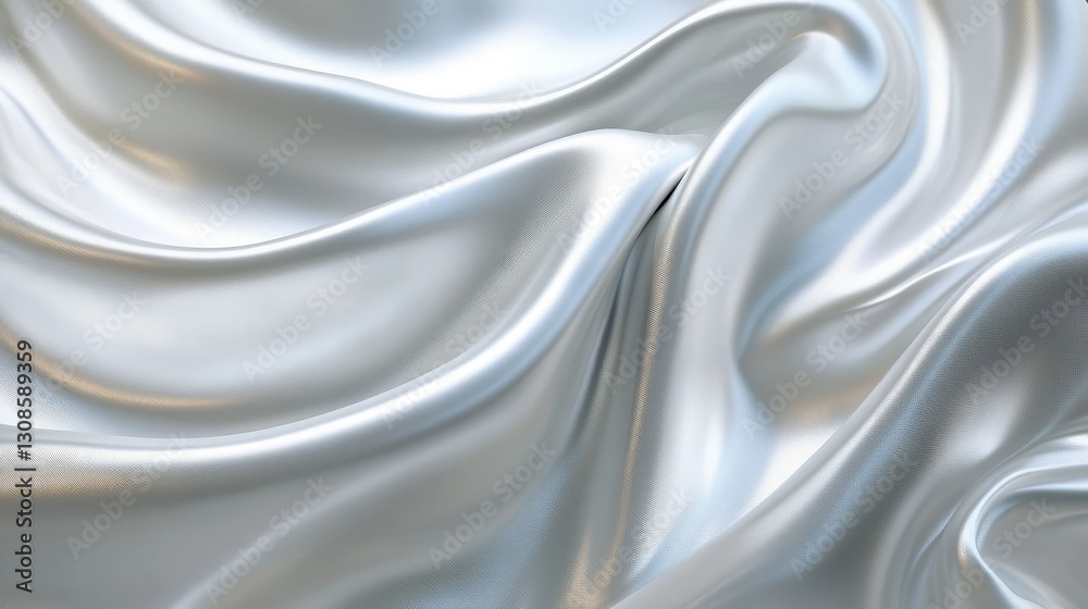 Fototapeta premium Shiny elegant silk fabric texture. Luxury folds and soft textile create a glossy drapery. Wavy pattern and gentle surface, perfect for a sophisticated design refined background.