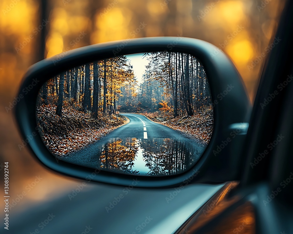 Autumn Road for Mirror Reflection. Autumn Road for Mirror Reflection.