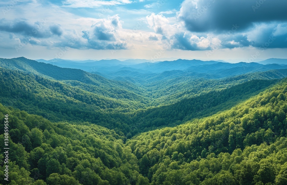 Obraz premium Mountain Valley Landscape Panorama