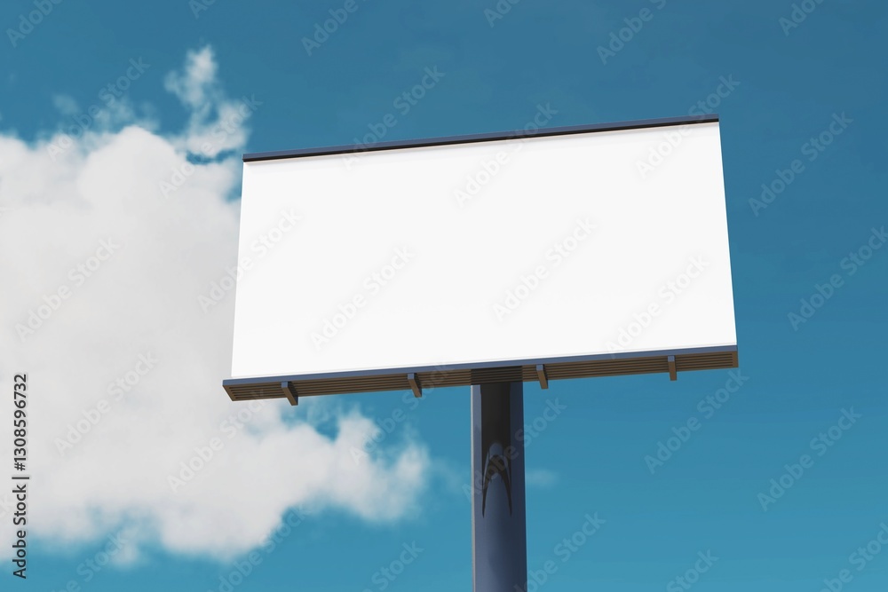 Mockup of a outdoor billboard against the evening sky Mockup of a outdoor billboard against the evening sky