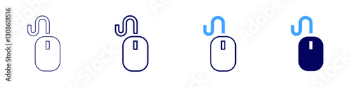 Mouse lighting effects icon in 4 different styles. Thin Line, Line, Bold Line, Duotone. Duotone style. Editable stroke