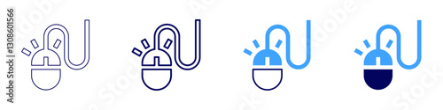 Mouse lightweight design icon in 4 different styles. Thin Line, Line, Bold Line, Duotone. Duotone style. Editable stroke