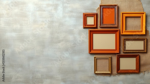 Artistic frame arrangements aerial view of modern creativity photo