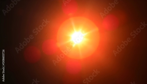 Abstract film texture background with grain, dust and light leak. Lens flare effect