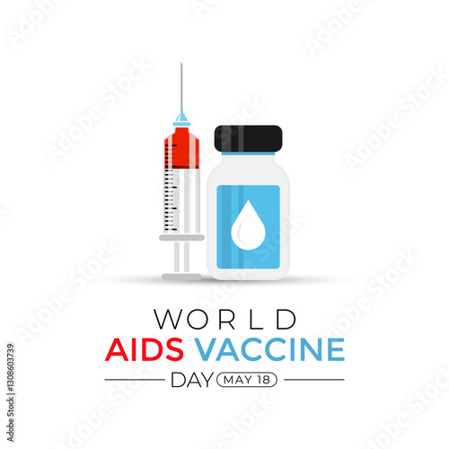 Vector illustration of World AIDS Vaccine Prevention and awareness Day is celebrated every year in may. Celebrate Aids vaccine day. Banner poster, flyer and background design template.