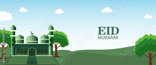 greeting cards banner Ramadan and Eid background with copy space,Eid Al-Fitr Mubarak, Ramadan Kareem slamic Style night Background Collection Set with green,blue,purple,yellow color Arabic Ornaments