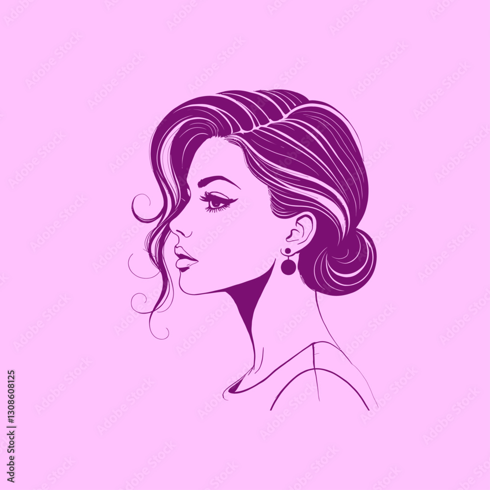 girl side view vector 