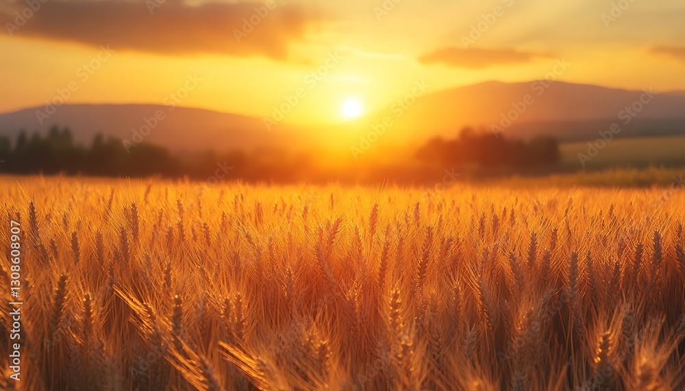 Golden wheat field at sunset. (2) Golden wheat field at sunset. (2)