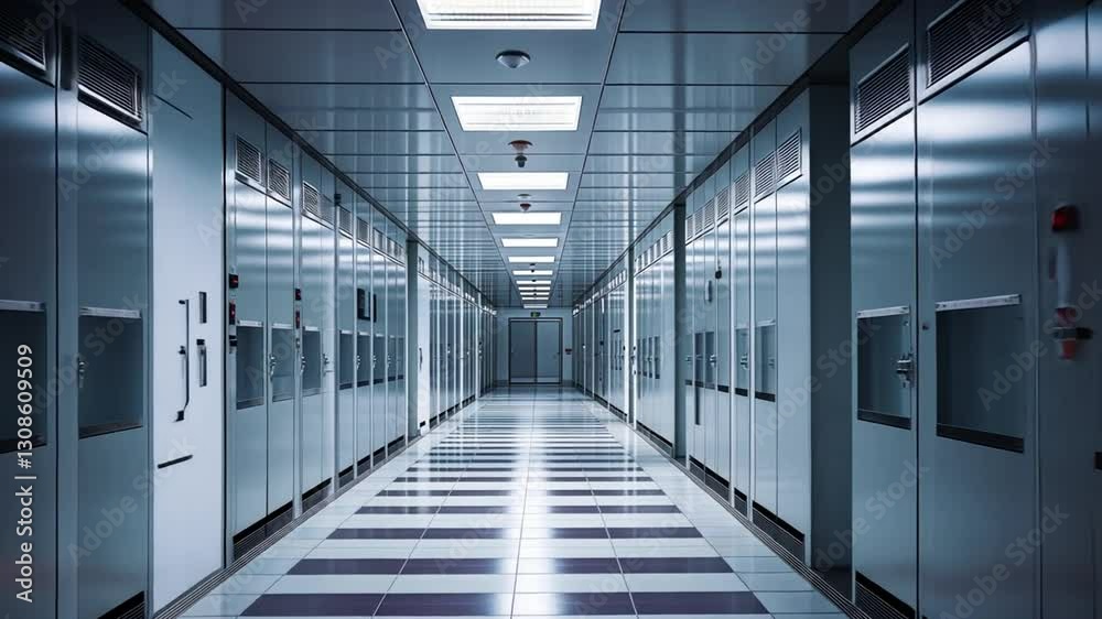 Futuristic Server Room Corridor: A Glimpse into Modern Technology Futuristic Server Room Corridor: A Glimpse into Modern Technology